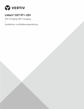 Vertiv Liebert GXT RT Serie Installations- Und Bedienungsanleitung