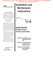 T&S BASE FAUCET B-0232 Installations- Und Wartungsanleitungen