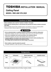 Toshiba RBC-UM11PG Serie Installations-Handbuch