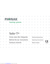 Phonak Solo T+ Gebrauchsanweisung