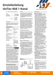 elero UniTec-915 Einstellanleitung