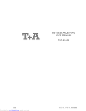 T+A DVD 820 M Betriebsanleitung