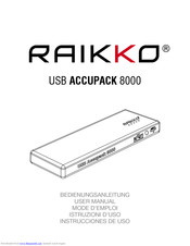 Raikko ACCUPACK 8000 Bedienungsanleitung