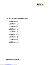 Axis P14-E Serie Installationsanleitung