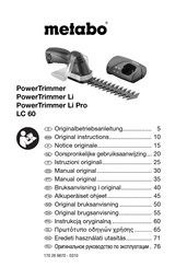Metabo PowerTrimmer Li Pro Originalbetriebsanleitung