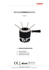 Rotel RECHAUDFONDUE1852CH Gebrauchsanweisung
