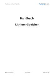 AutarcTech LiRack 5.6-48-200 Handbuch