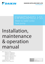Daikin EWW J-SS Serie Installationshandbuch