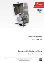 Bühler technologies GAS 222.31 Ex2 Betriebs Und Installationsanleitung