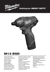 Milwaukee M12 BSD Originalbetriebsanleitung