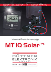 Buttner Elektronik MT iQ SolarPro Bedienungsanleitung