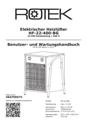 Rotek HEATER075 Benutzer- Und Wartungshandbuch