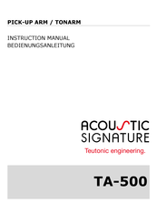 Acoustic Signature TA-500 Bedienungsanleitung
