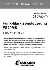 Conrad Electronic FS20 MS Bedienungsanleitung