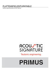 Acoustic Signature PRIMUS Bedienungsanleitung