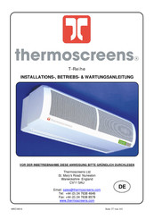 Thermoscreens Top.Line T1000A NT Installations-, Betriebs- & Wartungsanleitung