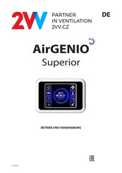 2VV AirGENIO SUPERIOR Betrieb Und Handhabung
