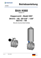 Pentair BAA K660 Betriebsanleitung