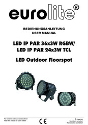 EuroLite LED IP PAR 36x3W RGBW Bedienungsanleitung