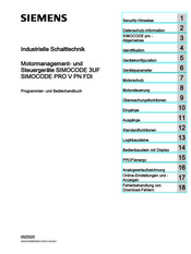 Siemens SIMOCODE PRO V PN FDI Programmier- Und Bedienhandbuch