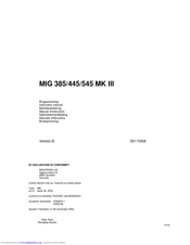 Migatronic MIG 385 MK III Betriebsanleitung