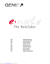 Genie e-note The NoteTaker Bedienungsanleitung