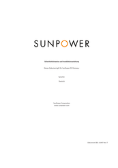 SunPower SPR-E - -BLK Serie Sicherheitshinweise- Und Installationsanleitung