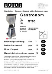 rotor Gastronom GT95 Bedienungsanleitung