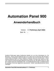 B&R Industries Automation Panel 900 Anwenderhandbuch