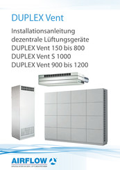 Airflow DUPLEX Vent DV 800 Installationsanleitung