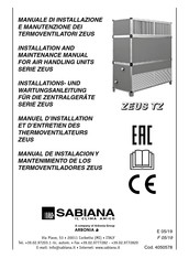 Sabiana ZEUS Serie Installations- Und Wartungsanleitung