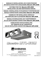 Sabiana Maestro MTL-ECM 14 Handbuch Für Installation, Gebrauch Und Wartung