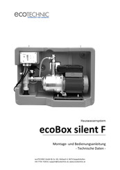 ECOTECHNIC ecoBox silent F Montage- Und Bedienungsanleitung