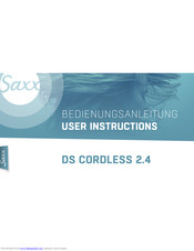 Saxx DS CORDLESS 2.4 Bedienungsanleitung