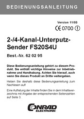 Conrad Electronic FS20 S4U Bedienungsanleitung