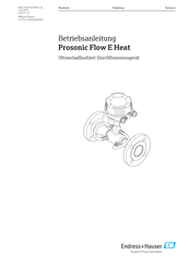 Endress+Hauser Prosonic Flow E Heat Betriebsanleitung