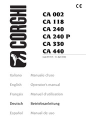 Corghi CA 118 Betriebsanleitung