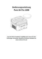 Itec Pure Air Pro 1200 Bedienungsanleitung