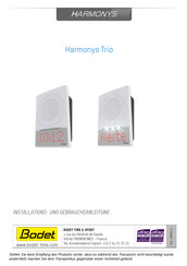 Bodet Harmonys Trio Installations- Und Gebrauchsanleitung
