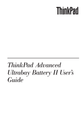 Lenovo Thinkpad Advance Ultrabay Battery II Handbuch