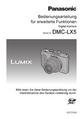 Panasonic Lumix DMCLX5EB Bedienungsanleitung Für Erweiterte Funktionen