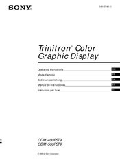 Sony Trinitron GDM-400PST9 Bedienungsanleitung