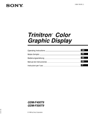 Sony Trinitron GDM-F500T9 Bedienungsanleitung