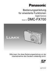 Panasonic Lumix DMCFX700EP Bedienungsanleitung Für Erweiterte Funktionen