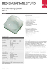 B+B Sensors PIR-STD Bedienungsanleitung