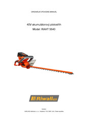 Riwall PRO RAHT 5640 Übersetzung Des Ursprünglichen (Originalen) Handbuchs