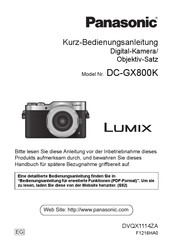 Panasonic Lumix DC-GX800KEGS Kurzbedienungsanleitung