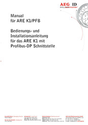 AEG ID ARE K1/PFB Bedienungs- Und Installationsanleitung