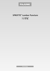 pajunk SPROTTE Lumbar Puncture NRfit Gebrauchsanweisung