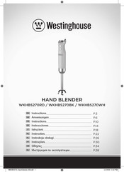 Westinghouse WKHBS270 Anweisungen